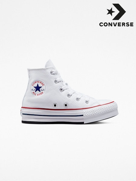 أبيض - Converse Eva Lift High Top Junior Trainers (A39530) | ‏291 د.إ.‏