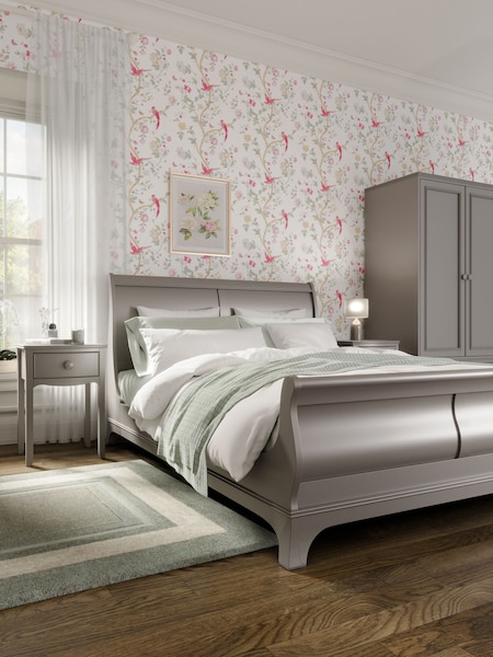 Laura Ashley Pale French Grey Broughton Sleigh Bed (A40650) | €732 - €865
