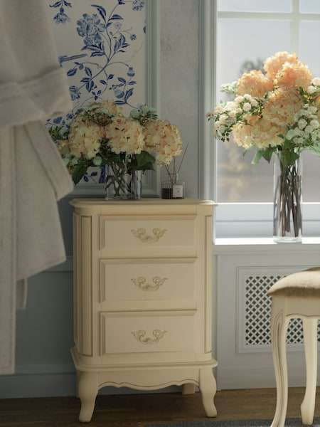 Laura Ashley Ivory Provencale 3 Drawer Bedside Chest (A40750) | €562