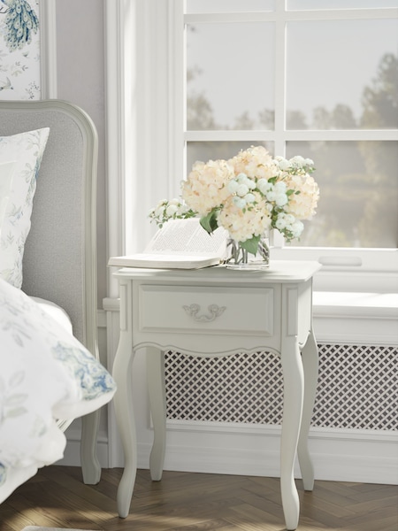 Laura Ashley Dove Grey Provencale 1 Drawer Side Table (A40765) | €499