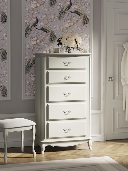Laura Ashley Dove Grey Provencale 5 Drawer Tall Chest (A40770) | €1,449