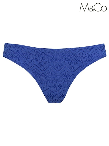 M&Co Womens Blue Crochet Bikini Bottoms (A40820) | 6 €
