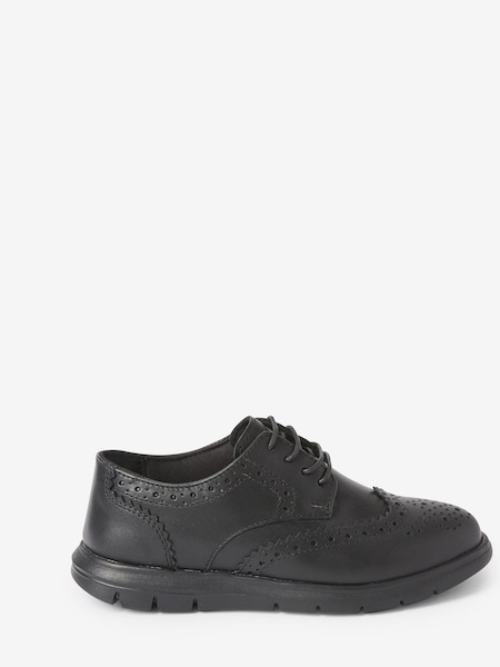 črna - Flexible Sole Leather Lace-Up Brogues (A40960) | € 23 - € 28