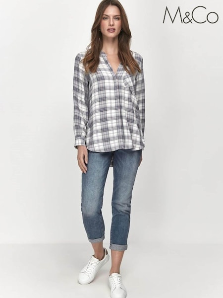 M&Co Blue Petite Check Shirt (A41359) | €12