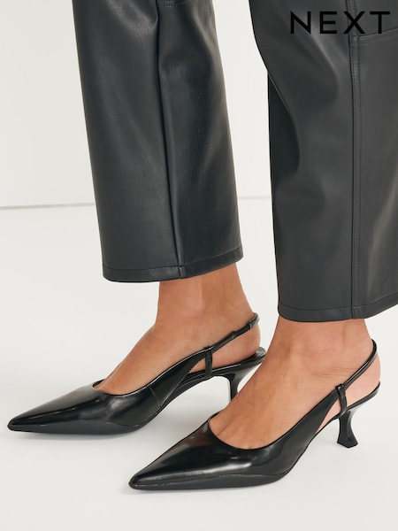 Black Forever Comfort® Slingback Kitten Heels (A43594) | €23