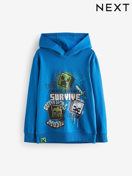 Blue Minecraft Long Sleeve Hoodie (4-16yrs) (A43714) | €7.50 - €10