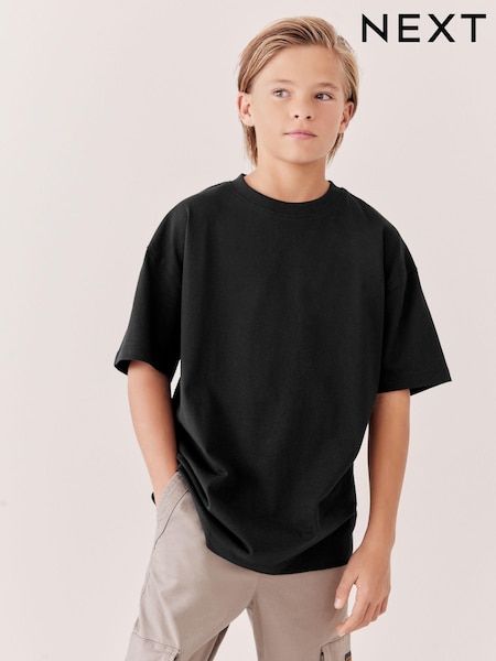 Black Relaxed Fit Short Sleeve T-Shirt (3-16yrs) (A43794) | AED18 - AED33