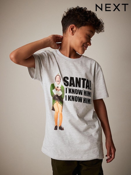 Grey Elf Short Sleeve Christmas T-Shirt (3-16yrs) (A44159) | €7 - €10
