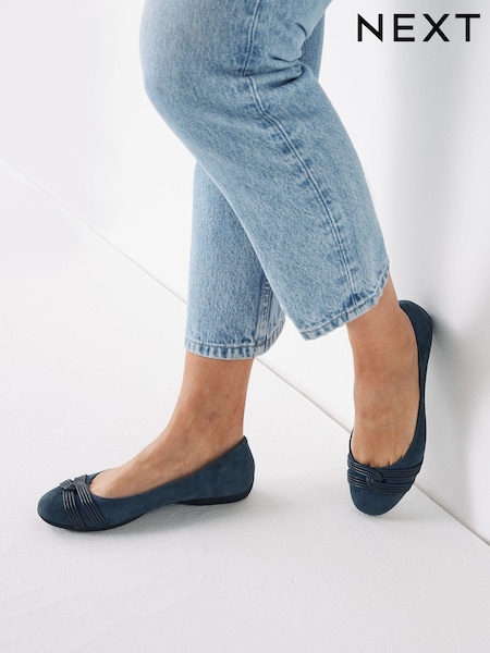 Mornarica - Forever Comfort® Twist Leather Ballerina Shoes (A44564) | € 25