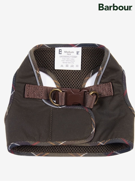 Barbour® Olive Green Wax Step In Dog Harness (A47510) | 200 QAR