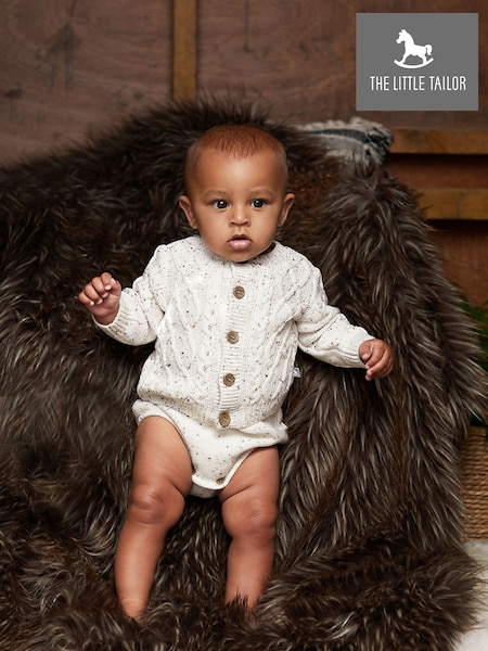 The Little Tailor Baby Chunky Cable Knit 100% Cotton Cardigan (A48107) | €37