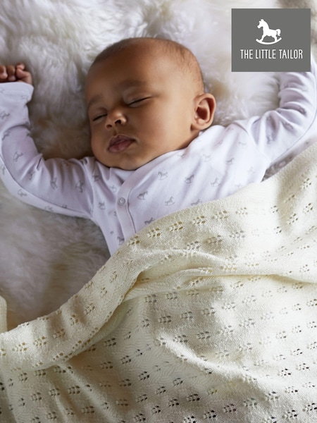 The Little Tailor Cream 100% Cotton Pointelle Baby Blanket (A48117) | ₪176