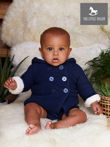 Azul marino - The Little Tailor Baby 100% Cotton Plush Lined Pixie Pram Coat (A48125) | 55 €