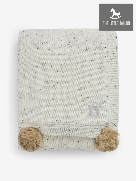 The Little Tailor Pom Pom Plush Lined Baby Blanket (A48128) | €68