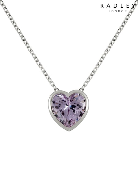 Radley Ladies Sterling Silver Light Amethyst Heart Necklace (A49261) | €63