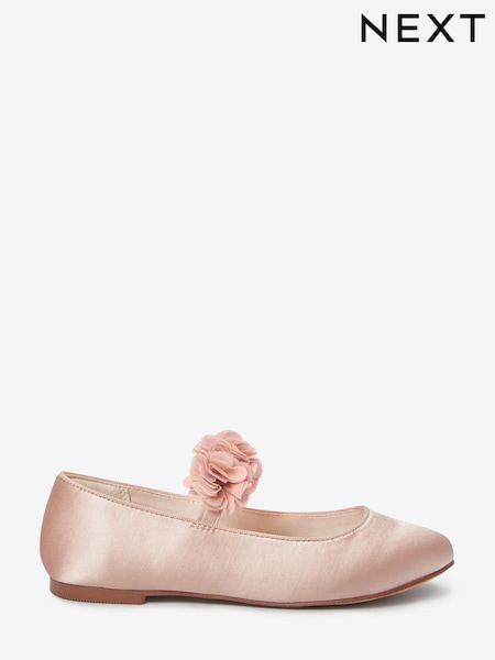 Pink Stain Resistant Satin Standard Fit (F) Bridesmaid Collection Corsage Mary Jane Occasion Shoes (A49543) | €10 - €11