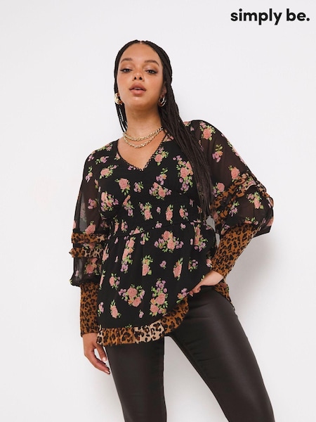 Simply Be Natural Shirred Peplum Top (A4N958) | €21.50