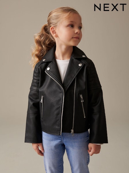 Black PU Biker Jacket (3-16yrs) (A52099) | €14 - €17.50