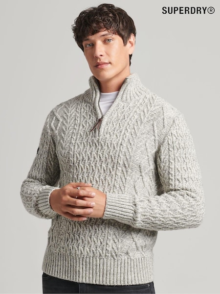 Grau meliert - Superdry Jacob Henley Pullover (A52691) | 23 €
