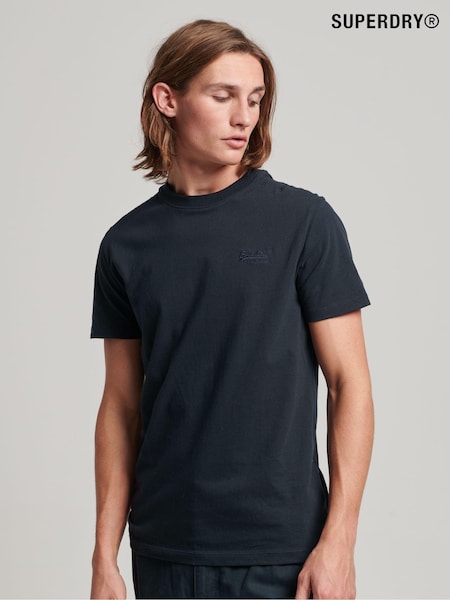Superdry Eclipse Navy Vintage Embroidered 100% Cotton T-Shirt (A52847) | 64 SAR