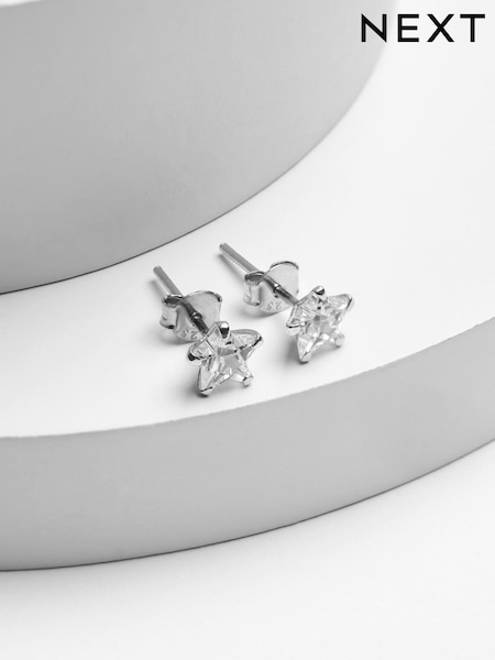 Sterling Silver - Crystal Star Stud Earrings (A52899) | kr160