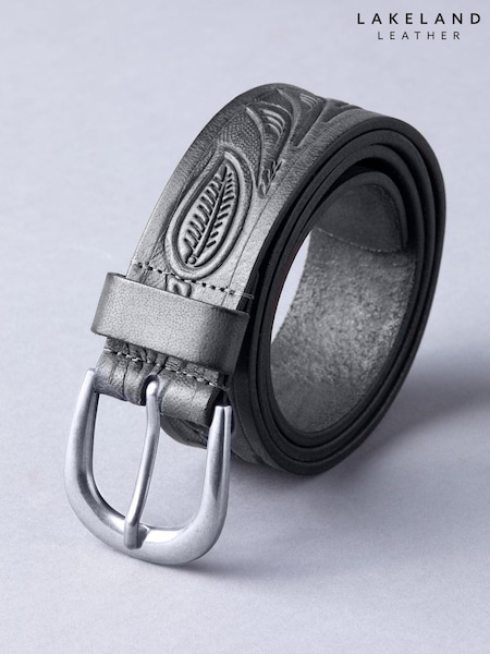 Lakeland Leather Black Embossed Belt (A53741) | ₪176