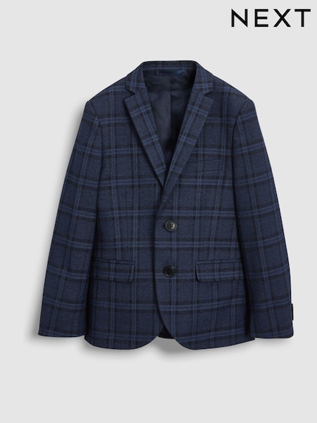 Navy Blue Tailored Fit Navy Blue Check Suit Jacket (12mths-16yrs) (A54352) | €49 - €66