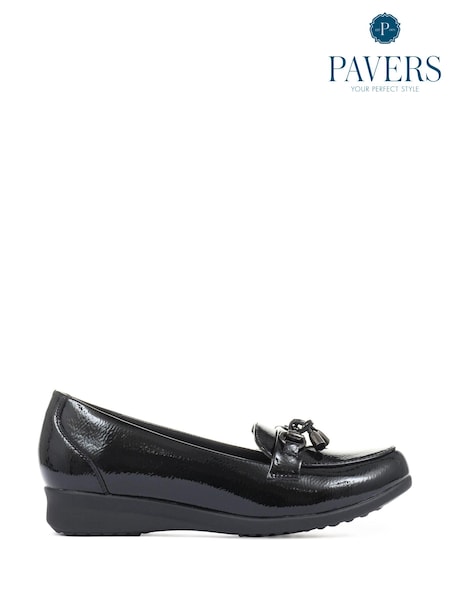 črna - Pavers Patent Leather Ladies Loafers (A54925) | € 39