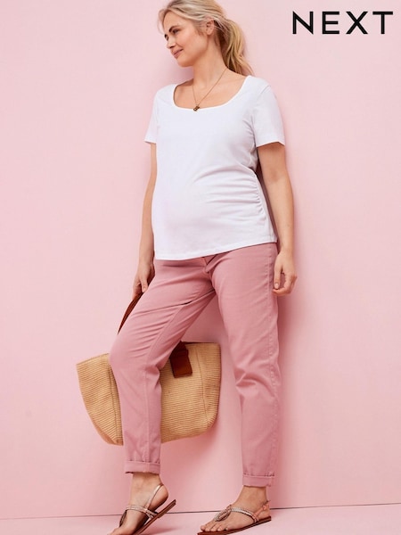 Розовый деним - Maternity Over-the-Bump Mom Jeans (A56000) | €7