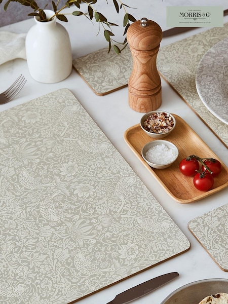 Morris & Co. by Pimpernel Set of 4 Grey Strawberry Thief Large Placemats (A56383) | €49