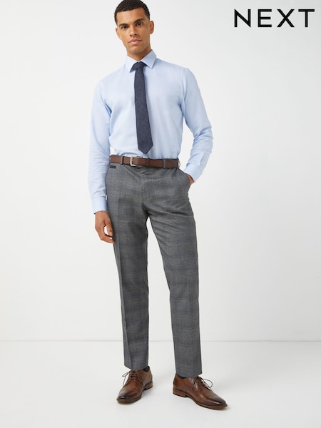Синий - Зауженные книзу - Trimmed Check Trousers (A56894) | €7