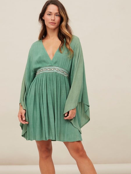 NKN Nekane Olia Wide Sleeve Green Mini Dress (A57451) | €31
