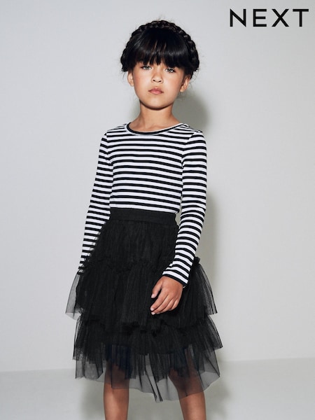 Black Tiered Tulle Mesh Skirt (3-16yrs) (A57452) | €7 - €8.50