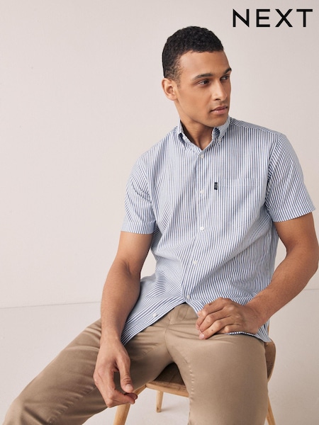 Blue Stripe Easy Iron Button Down Oxford Shirt (A57882) | €5