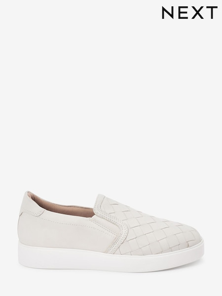 Цвет кости - Signature Weave Slip-On Trainers (A58087) | €21