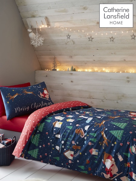 Catherine Lansfield Santa's Christmas Wonderland Duvet Cover and Pillowcase Set (A58937) | € 16 - € 23