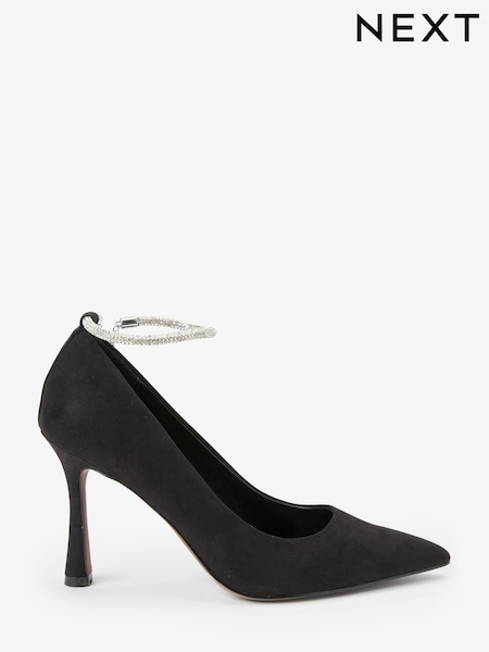 Schwarz - Forever Comfort® Pumps mit strassverziertem Knöchelriemen (A59116) | 22 €