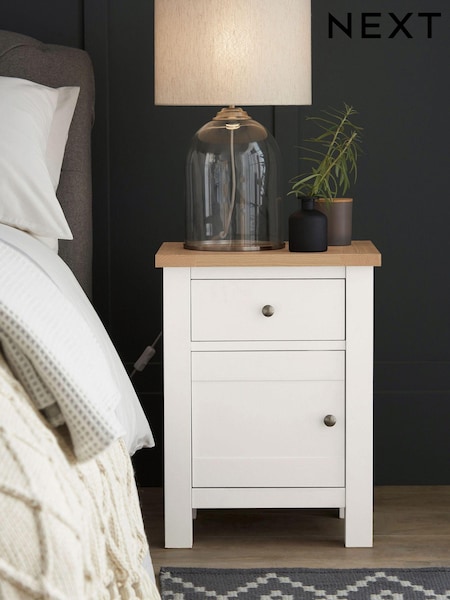 Chalk Malvern Paint Effect 1 Door, 1 Drawer Bedside Table (A59156) | €205