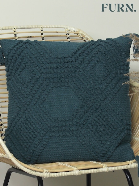 furn. Teal Blue Halmo Woven Polyester Filled Cushion (A59913) | 42 QAR