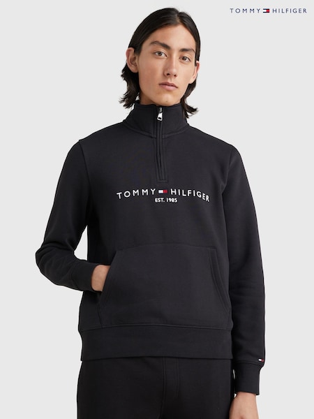 Tommy Hilfiger Black Logo Mock Neck Jumper (A60065) | €79