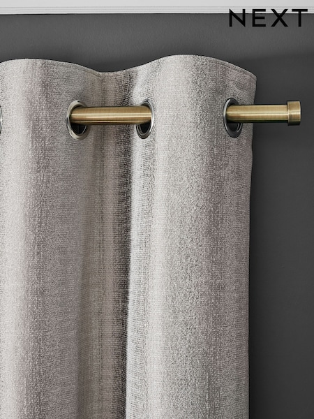 Silver Grey Metallic Stripe Eyelet Lined Curtains (A60140) | € 106 - € 271