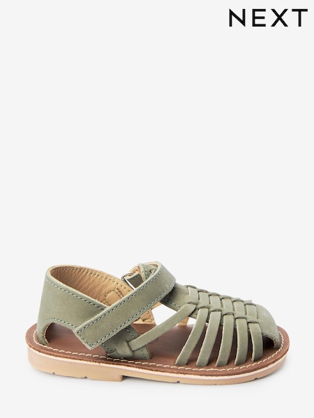 Sage Green Standard Fit (F) Leather Sandals (A61338) | € 22 - € 25