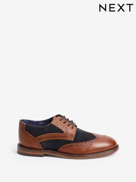 Светло-коричневый/темно-синий - Leather Brogues (A61519) | €11 - €14