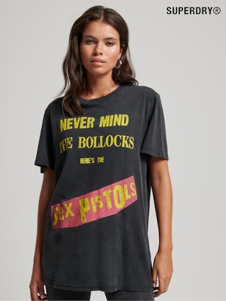 Superdry Dark Black Sex Pistols Limited Edition 100% Cotton T-Shirt (A61572) | €44