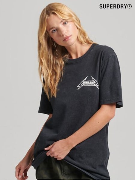 Superdry Black/white Metallica Limited Edition T-Shirt (A61589) | €44