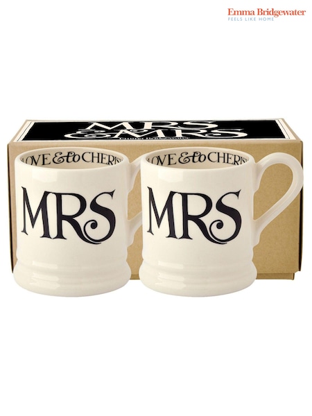 Emma Bridgewater Set of 2 Black Toast Mrs and Mrs Mugs (A62068) | 39 €