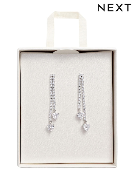 גוון כסוף - Crystal Drop Earrings (A62262) | ‏53‏₪