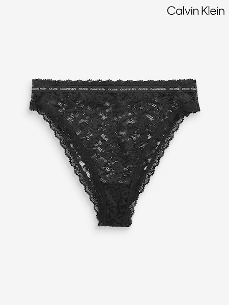 Calvin Klein Black CK One Lace High Waist Brazillian Briefs (A62536) | €13.50