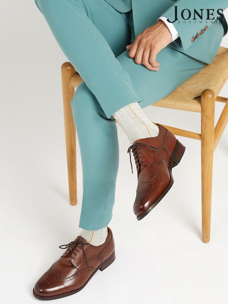 Jones Bootmaker Mens Manning Wide Fit Brogues Shoes (A63170) | $192