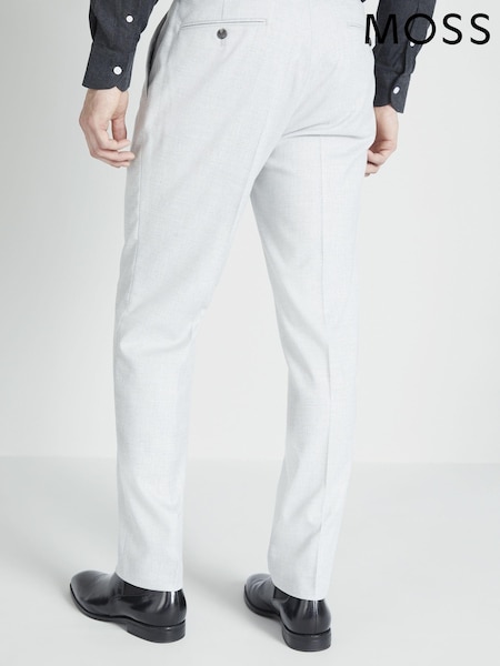 MOSS Light Grey Tailored Fit Flannel Suit Trousers (A64201) | €45